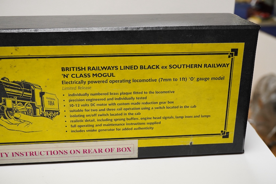 A boxed Bassett-Lowke by Corgi 0 gauge tinplate British Railways Maunsell N class 2-6-0 tender locomotive, 31407, in lined black livery, a special limited release, with option for two or three rail running, with instruct